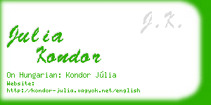 julia kondor business card